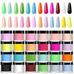 Acrylic Nail Kit, 24 Colors Acrylic Nail Powder Set (10g/0.35oz Jars), 3D Gel Nail Art, Long-Lasting, Easy-to-Blend, Ideal for DIY Nail Art & Salon Professionals, No Nail Lamp Needed