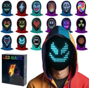 Zonasyrn LED Mask with Gesture Sensor, Unisex LED Face Changing Mask for Halloween Christmas Role Play Prom Party