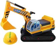 Kids Ride On Sand Excavator Truck Machinery Digger with Helmet Beach Backyard Children Play Car Toys