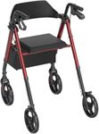 Active8 Wellness Lightweight 4 Wheel Rollator Walker | Foldable Mobility Aid for Seniors & Adults | Indoor Outdoor Disability Walker with Padded Seat and Storage Bag