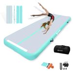 AKSPORT Inflatable Gymnatsics Mat Tumble Track 10ft 13ft 16ft 20ft 23ft Air Tumbling Mat with Air Pump for Home Use/Training/Cheerleading/Yoga