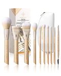 EIGSHOW Makeup Brushes Set, 10PCS Professional Makeup Brushes Kit with Corn Silk Fiber Vegan Brushes for Foundation Powder Concealers Eye Shadows Liquid Kabuki Brushes