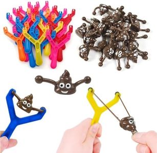 JZK 25x Juego de tirachinas Caca para niños Preescolar Broma Juguete Mierda Blando e pegajoso Juego de Disparos Caca Regalo Recuerdos Fiesta Bautizo Divertido Juego Familiar para niños y Adultos