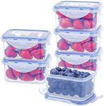 EASYLOCK 6Pack 500ML Food Storage Containers with Lids Airtight, Meal Prep Containers Reusable, Plastic Food Container with Lids Set, Freezer Storage Boxes, Snack Pots