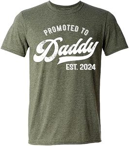 Promoted to Daddy 2024 T-Shirt Funny Humor New Dad Baby Family T Shirt Green Heather X-Large