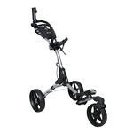 Accufli TRIO Golf Cart with 360 Swivel Front Wheel (Silver-Black)