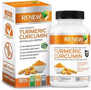 Renew Actives Turmeric Curcumin + Black Pepper - Digestive Aid, Promotes Liver Health - Wound Care - Health & Wellness Boost - 120 Capsules