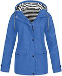 AAZJSS Rain Jacket Women Long Lightweight Windbreaker Raincoat Plus Size Waterproof Coats with Hood Light blue 4X-Large