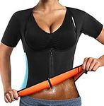 Women Sauna Sweat Vest Neoprene Zipper Body Shaper Weight Loss Slimming Shirt Tummy Control