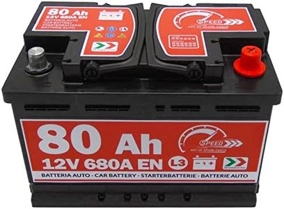 Speed Batterie de démarrage pour voiture, d’origine Speed L3, 12 V 80 Ah 680 A, pôle positif à droite (278 x 190 x 175 mm)