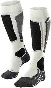 FALKE Women's SK2 Intermediate W KH Wool Warm Thick 1 Pair Skiing Socks, White (Off-White 2040), 5.5-6.5
