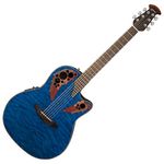 Ovation CE44P-8TQ Acoustic-Electric Guitar, Trans Blue Quilt Maple