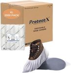 ProtectX White Disposable Shoe & Boot Covers, XL Extra Large, 2000-pack (1000 pairs), Waterproof, Slip Resistant, Durable CPE Plastic, Fits up to Men's 14 US Size and All Women's US Size Shoes