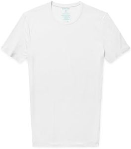 Tommy John Men's Second Skin 2.0 T-Shirt - 1 Pack - Stay Tuck Design - Soft Slim Fit Crew Neck Undershirt Tee (White, Small)