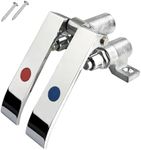 Phivan Foot Operated Faucet Valve - Knee Hands-Free Sink Pedal Brass Double Pedal Valve Control Non-Contact Faucet Sink Knee Pedal for Commercial Kitchens, Hospitals, Schools, Laboratories