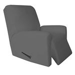 Easy-Going Microfiber Stretch Recliner Slipcover Soft Fitted Sofa Couch Washable Furniture Protector for Pets, Kids (Recliner, Gray)