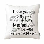 Love Theme Quote I Love You To The Moon And Back Star Moon Earth Spacecraft Pillow Cases Cover 18X18 Inches Pillowcase