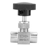 Straight Needle Valve,Stainless Steel Needle Valve,BSPP Female Thread Water Pipe Transmission Straight Ball Valve High Pressure Propane Control Needle Valve for Water/Gas/Oil Flowing Regulation,1/4