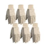 WELLS LAMONT Wells Lamont Canvas Work Gloves, Economy Dotted, 6 Pair Pack (309K), White, One Size