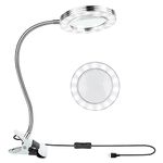 Magnifying Light, Upkey 8X Magnifying Glass with Light LED, 360°Flexible Desk Light with Metal Clamp USB Powered for Hobbies Reading Artist Crafts Workbench Close Work