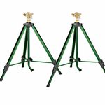 2-Pack Orbit 1/2 -inch Heavy-Duty Brass Impact Sprinkler on Adjustable 22-48-inch Metal Tripod Base