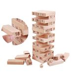 Red Ribbon Pro Tumbling Tower Game for Kids and Adults Wooden Blocks for Kids Block Game | Wooden Blocks with 4 Dices Games for Adults at Home | Blocks for Kids Games and Adult Games Indoor