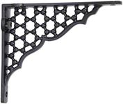 RCH Hardware 8014BLK(S) Small Fancy Decorative Cast Iron Shelf Bracket with Honeycomb Hex Pattern, Matching Screws Included