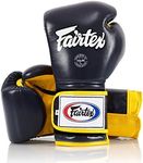 Fairtex Muay Thai Boxing Gloves BGV9 - Heavy Hitter Mexican Style - Minor Change Black with Yellow Piping 12 14 16 oz. Training & Sparring Gloves for Kick Boxing MMA K1
