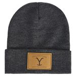 Concept One Yellowstone Dutton Ranch Beanie Hat, Winter Knit Cap with Cuff, Grey, One Size, Grey, One Size