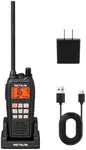 Retevis RM15 Marine Radio 6 Watt, IP68 Floating VHF Radio Handheld, Noise Cancelling Mic, 2000mAh, Type-C, Rustproof Charging Contact, NOAA and FM, Boat Radio for Coastal Fishing Cruise Ship(1 Pack)