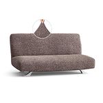 Menotti Armless Sofa Bed Cover 2 3 Seater Slip Cover for Sofa and Armchair Stretch Elastic Fabric Protector - Microfibra - Choco (Armless Sofa Bed)