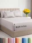 Extra Deep Queen Sheet Set - 6 Piece Breathable & Cooling Sheets - Hotel Luxury Bed Sheets Set - Easy Fit - Soft, Wrinkle Free & Comfy Sheets Set - Light Grey Sheet Set w/Extra Deep Pockets