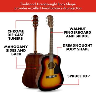 Fender CD-60 Acoustic Guitar – Sunburst Finish