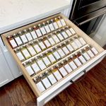 Delavala Spice Rack Organizer for Drawer, 8pcs Adjustable Expandable Kitchen Spice Rack Organizer, 4 Tiers Spice Rack for Kitchen Drawer,Countertop, Cabinet Storage and Organization,26''W x18''D