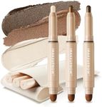 imakeupnow Cream to Powder Eyeshadow Stick Sets, Pro Metallic/Matte Eye Brightener Pencil Crayon Makeup - 3PCS - G001+G004+G005