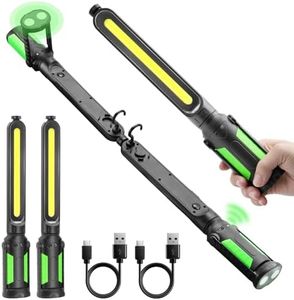 Sylsmart Rechargeable Mechanic Light, Single or Dual Use Underhood Work Light with Magnet and Sensor, 2400LM Magnetic Light Bar for Car, Inspection, Workshop, Garage, Emergency (2 Pack)