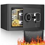 0.5 Cubic Home Safe Fireproof Waterproof, Fireproof Small Safe Box for Money, with Fireproof Bag, Programmable Keypad and Removable Shelf, Personal Money Safe for Firearm Money Documents Valuables