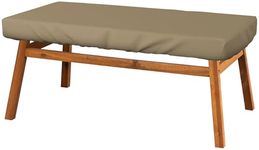 Covers & all Rectangle Table Top Cover, 12 Oz Waterproof UV & Weather Resistant, for Patio Outdoor Garden Lawn Furniture Coffee Side Table (90" L x 40" W x 5" H, Beige)
