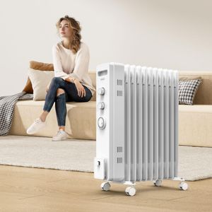 VonHaus 11-Fin Oil Radiator Heater, 2500W – Portable Electric
