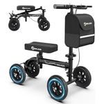 Steerable Knee Scooter Knee Walker for Adults for Foot Surgery, Broken Ankle, Foot Injuries - Foldable Knee Scooter for Broken Foot Injured Leg Crutch Alternative with Basket (Black)