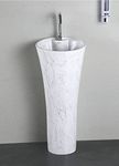 SENISTO Latest Ceramic Designer Primium One Piece Pedestal Wash Basin Free Standing (15 X 15 X 34 INCH) SESA - 520