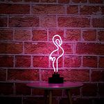 Chibuy Flamingo Neon Sign Glass Sculpture Neon lights Cactus Desktop Neon Sign Neon lamp Wedding holiday lights 39cm x 13.7cm x 13.7cm