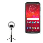 BoxWave Stand and Mount Compatible with Motorola Moto Z3 - RingLight SelfiePod, Selfie Stick Extendable Arm with Ring Light - Jet Black