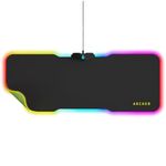 Archer Tech Lab Quiver 400 Gaming Mousepad, 16 RGB Strip Design, Touch Control, High Speed+Low Friction Jacquard Cloth Surface, Fruit Grain Anti Skid Base, Water-Resistant, Extra Ports, Portable