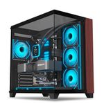 Ant Esports Crystal Wood ATX Mid-Tower Computer Case/Gaming Cabinet with Type-C - Black | Support ATX, Micro-ATX, Mini-ITX | Pre-Installed 4 ARGB Infinity Mirror Fans