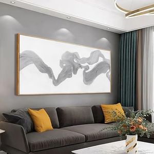 Framed Canvas Wall Art Abstract Mist Texture Art With White Background Wall Decor Bedroom Pictures Wall Decoration Artwork Abstract Wall Art Large Modern Painting Pictures For Living Room Home Kitchen Office 30x60 Inch