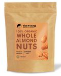 Organic Almonds 1kg Whole, Raw, 100% Natural, by Yin & Yang Superfoods. Premium Quality, High in Fibre Source of Protein, Vegan, Contains Antioxidants, Certified Organic, Sourced in Italy