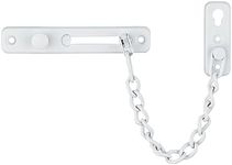 JQK Door Chain Lock White, Stainless Steel Door Guard with Spring Anti-Theft Press Lock, Matte White, HDC100-WH