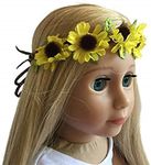 The New York Doll Collection 18 inch/46 cm Doll Headband – Floral Yellow Sunflower Wreath - Hair Accessories for 18 inch/ 46 cm Dolls