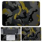 Techfit Fullbody 4-Piece Laptop Skin Wrap Decal Vinyl Sticker Compatible for MacBook Pro 16 inch A2141 2019 Release (Black Camouflage)